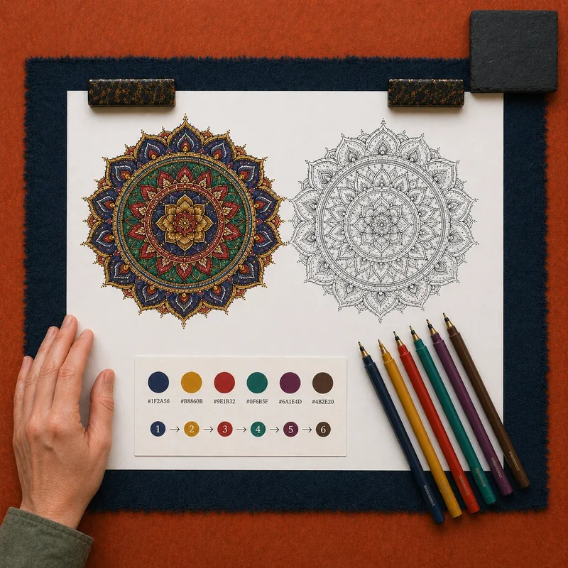 Mega Bonus - The Master Color Series: 10 Fully Colored Mandalas